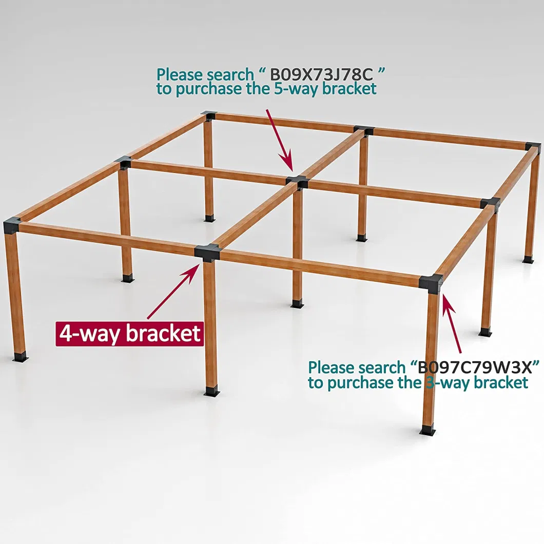Metal 3 - Way 6X6 Right Angle Corner Bracket for Wood Beams Gazebo Pergola Kit Bracket