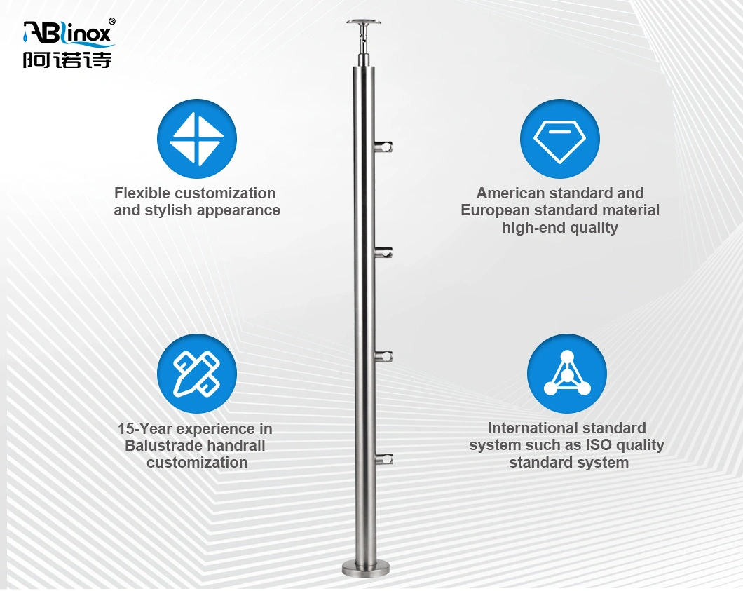 Ablinox Best Selling Railing OEM Manufacturer Lost Wax Casting AISI 304 Stair Handrail for Schools