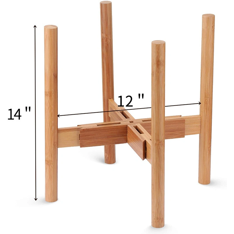 Bamboo Adjustable Flowers Rack Plant Stand