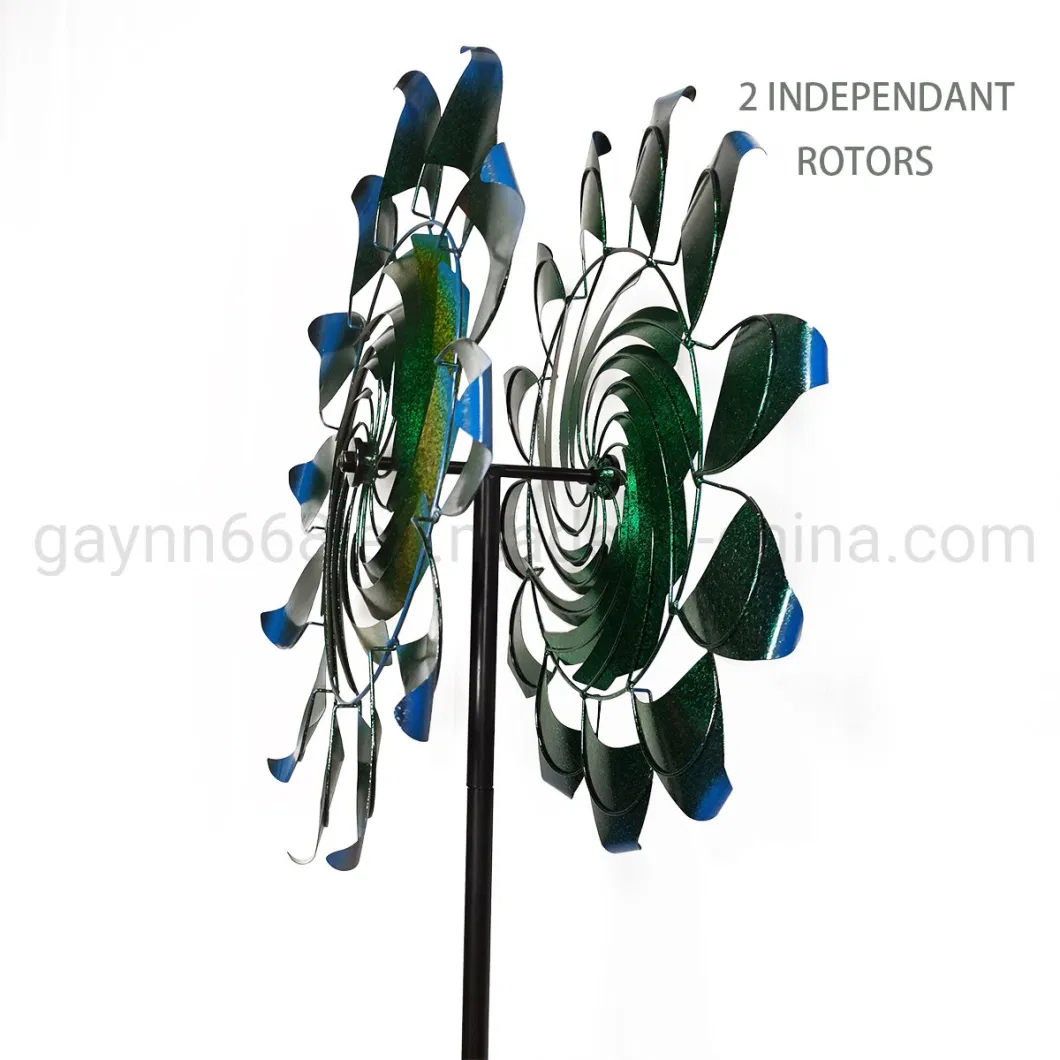 Metal Outdoor Solar Light-ED Windmill Wind Spinner for Decorating The Garden Lawn Patio 75&quot;