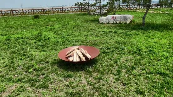 Rusty Corten Steel Round Shape Garden Decoration Heating Metal Fire Pit